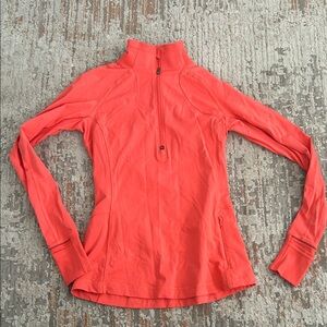 lululemon athletica Coral-Red Half Zip Top